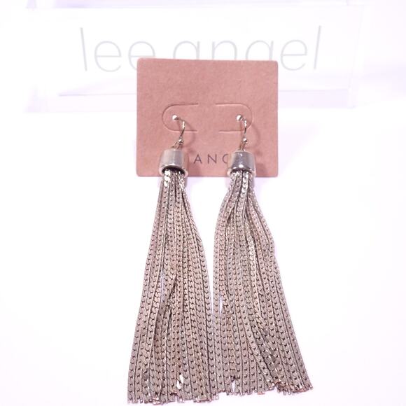 Neiman Marcus Lee Angel Women's Gold Multi Chain Fringe Drama Earrings NWT 135 - Picture 4 of 5